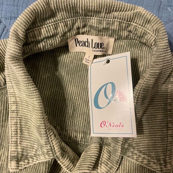 Peach Love Corduroy Tie-Dye Button Down Shacket – Women’s Small NWT - Picture 5 of 6